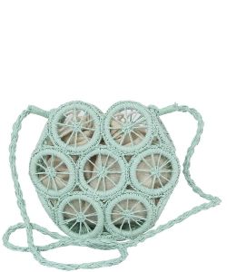 Straw Crochet Crossbody Bag YW-0012  MINT